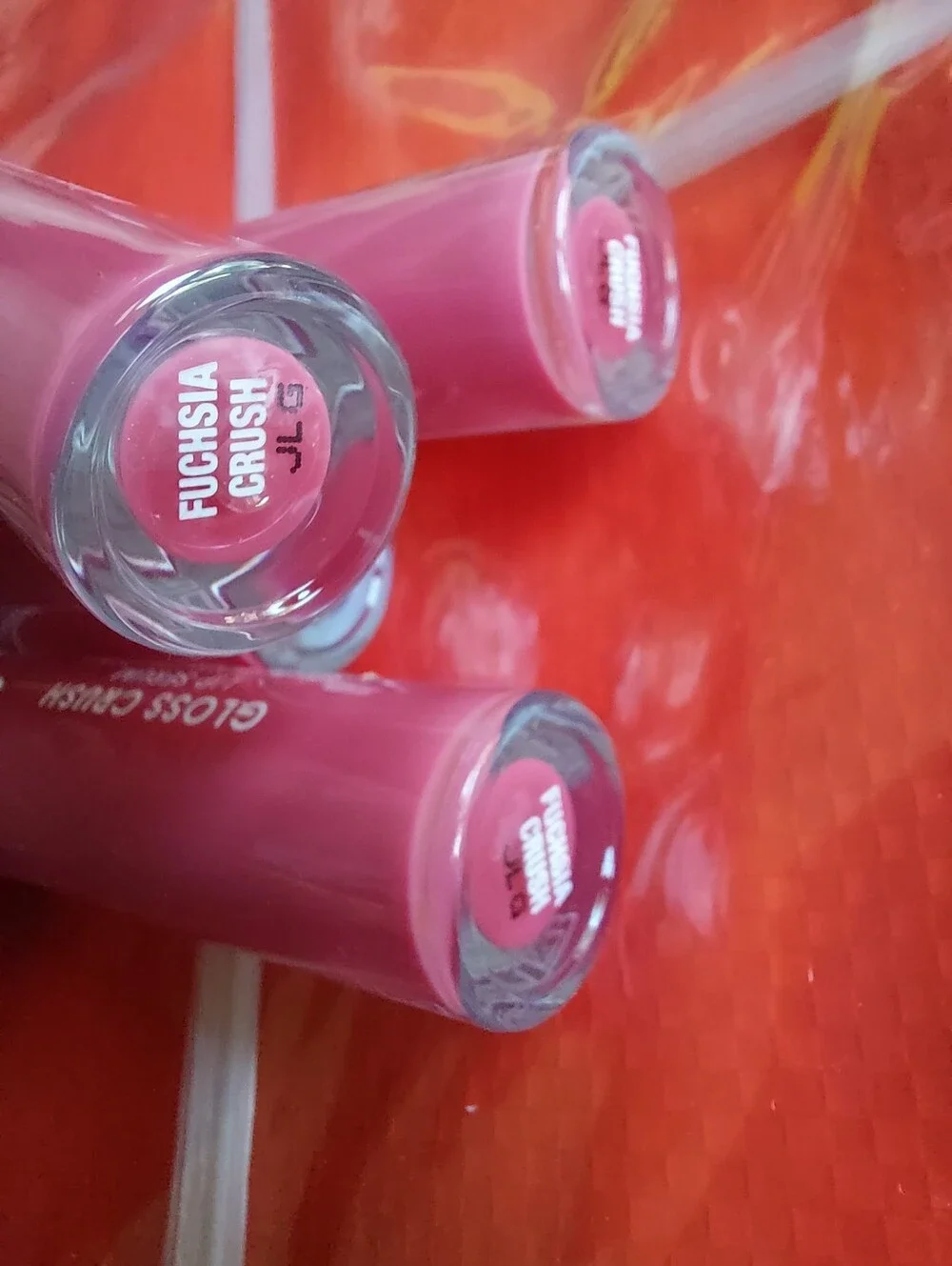 New 4 Pcs FLOWER LIP Gloss Lip Balm Fuchsia Crush Drew Barrymore Serum